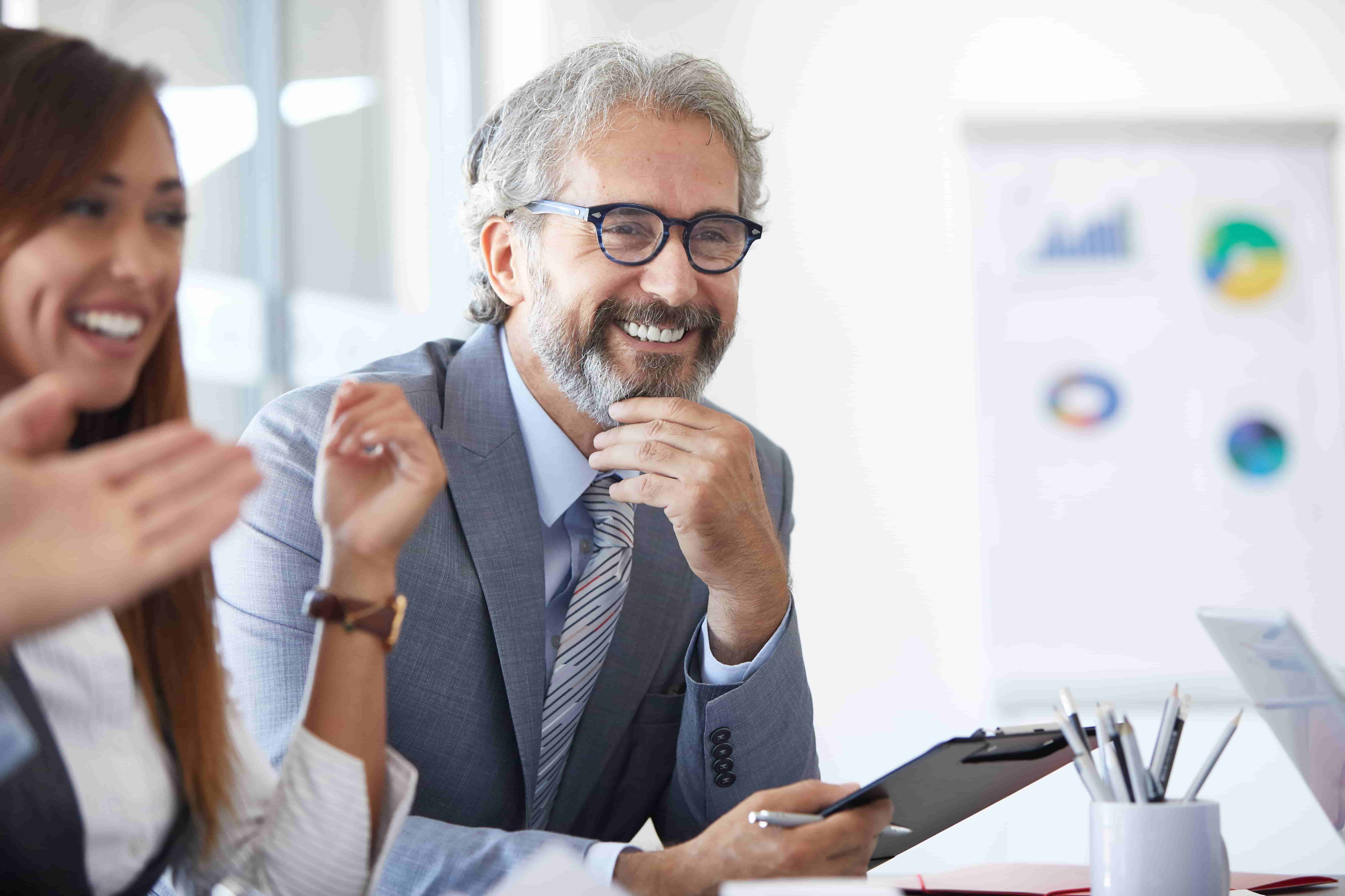 businessman senior office portrait corporate meeting